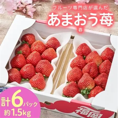 【2027年発送先行受付】フルーツ専門店が選んだ「あまおう苺」春250g×6パック(大野城市)_約1500g 1.5kg いちご イチゴ 苺 あまおう フルーツ 果物 くだもの 送料無料 デラックス DX グランデ 箱 ギフト 贈り物_【配送不可地域：離島】【1083968】