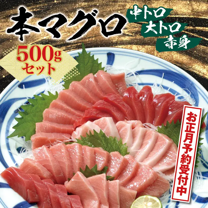 【お正月予約12月25日～29日発送】本マグロ（養殖）トロ＆赤身 500g まぐろ【nks110D-sg】