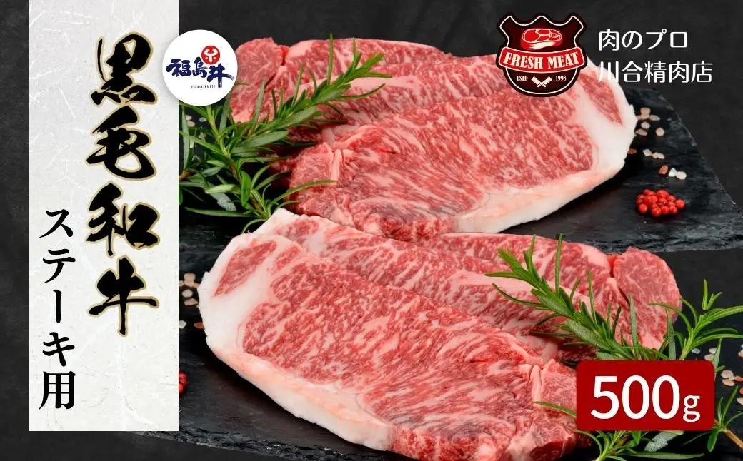 肉 牛肉 黒毛和牛 サーロインステーキ用 250g 2枚 500g 福島県 田村市