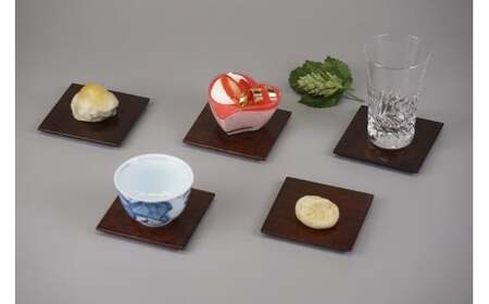 桐・コースター（はつり）5枚セット F4N-1527