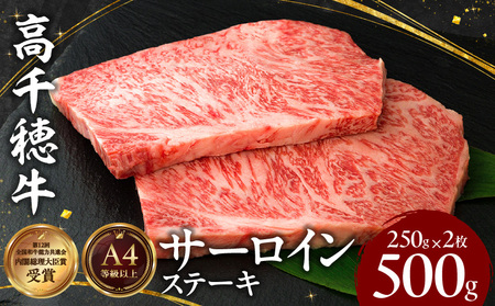 宮崎県産黒毛和牛A4等級以上 高千穂牛サーロインステーキ 250g×2枚 計500g 牛肉 肉 お肉 サーロイン ステーキ ステーキ肉 ブランド牛 和牛 国産牛 国産黒毛和牛 贈り物 贈答 ギフト プレゼント お祝い 内祝い グルメ 記念日 _Tk002-063