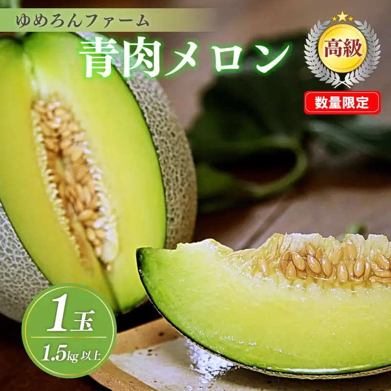 【数量限定100】ゆめろんファームの青肉メロン（2026年6月上旬～発送） 国産 高級メロン 贈答 贈答品 贈り物 ふるさと 納税 メロン 青肉 1玉 ふるさと 納税 期間限定 ふるさと 納税 フルーツ くだもの 果物