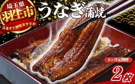 【定期便 6ヶ月】うなぎ 蒲焼 2枚 セット 120g 山椒付き 冷蔵 創業170年 魚徳