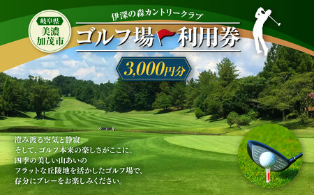 伊深の森 カントリー クラブ 利用券 1枚 3,000円分 | ゴルフ ゴルフ場 券 チケット 岐阜 岐阜県 M12S82