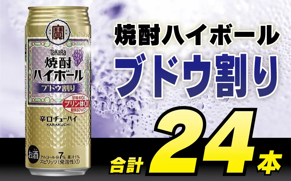CD050 タカラ 焼酎ハイボール ブドウ割り 500ml 24本 [長崎県 島原市]