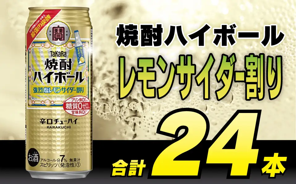 CD057 タカラ 焼酎ハイボール 強烈塩レモンサイダー割り 500ml 24本 [長崎県 島原市]