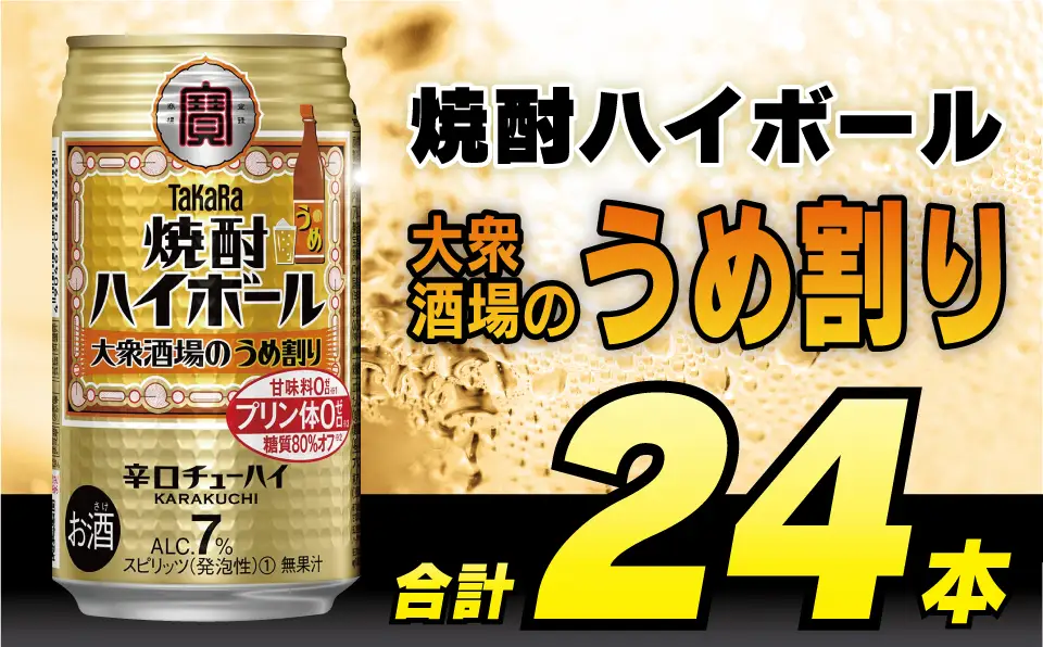 BE123 タカラ 焼酎ハイボール 大衆酒場のうめ割り 350ml 24本 [長崎県 島原市]