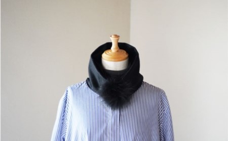Made in Japan カシミヤティペット（ブラック） RF258-NT【ファッション小物・ファッション・カシミヤティペット・カシミヤ】