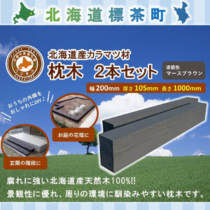 北海道産カラマツ枕木（200×105×1000）2本セット　|  枕木