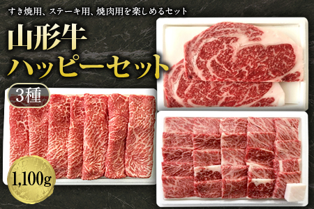 山形牛ハッピーセット(3種）1100g F2Y-1245