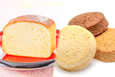 和菓子屋のブランデーケーキときび粉クッキー(A)【ブランデーケーキ 1本 クッキー プレーン ココア きなこ 4個入り 各1袋 ケーキ クッキー きび粉 無添加 詰め合わせ セット】