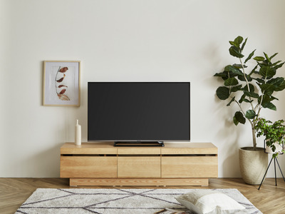 【開梱・設置】ミリオン 166cm テレビボード（ナチュラル）　AX023