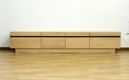 【開梱・設置】ミリオン 210cm テレビボード（ナチュラル）　AX053
