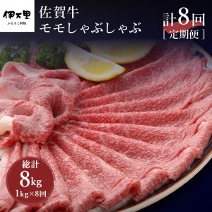 【全8回定期便】佐賀牛モモしゃぶしゃぶ　総計8kg 999-J411