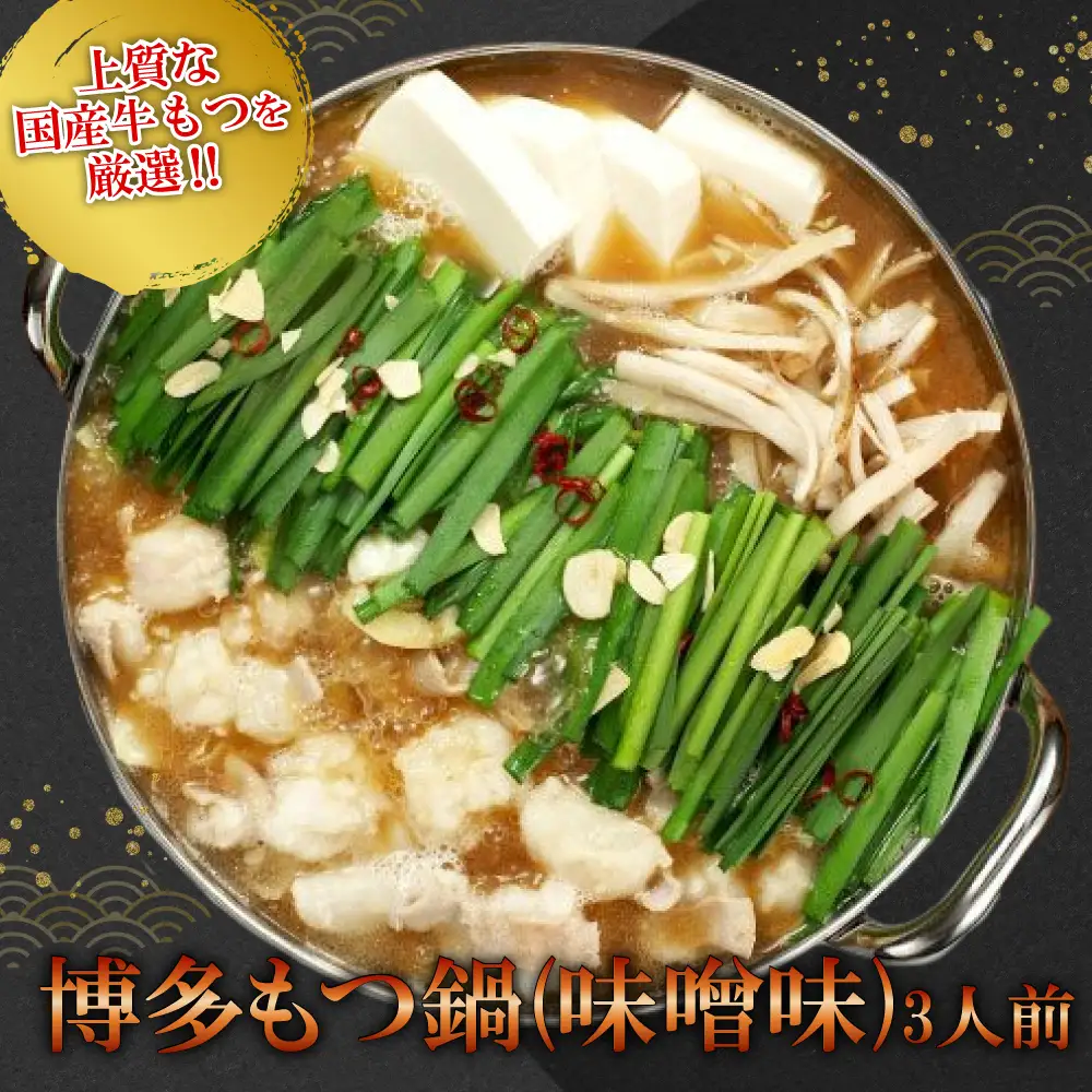 【ギフト用】博多もつ鍋（味噌味）３人前 2W11