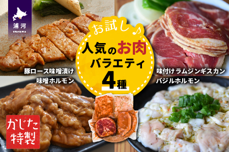 かじたの特製 【お試し】人気のお肉バラエティ4種セット[11-818]