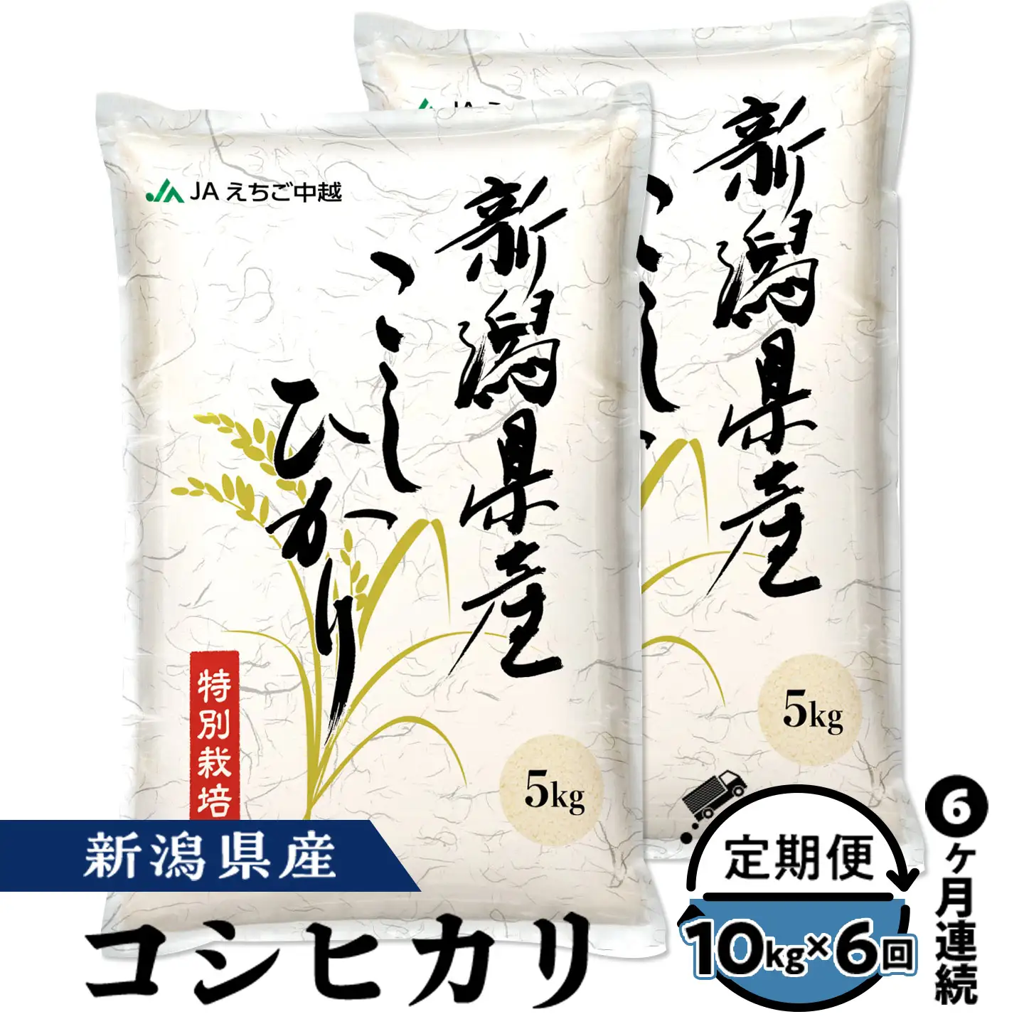 75-7N106B【6ヶ月連続お届け】新潟県長岡産コシヒカリ10kg（特別栽培米）【2026年6月発送開始】