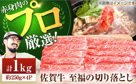牛肉切り落とし 佐賀牛 計1kg 牛肉切り落とし[IAH006]