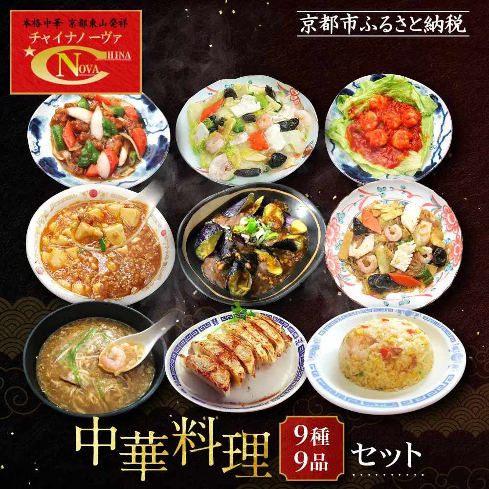 【チャイナノーヴァ】中華料理９種９品セット［ 京都 レビュー高評価 本格中華 台湾出身シェフ 人気 おすすめ 中華 中華料理 点心 お惣菜 簡単 時短 お取り寄せ 通販 送料無料 ふるさと納税 ］