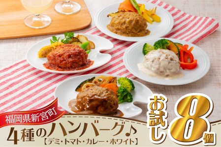 ZG139.累計７０万個突破記念！お試し1.2㎏!４種ハンバーグセット【150g×8個】【訳あり】【北海道・沖縄・離島へ配送不可】