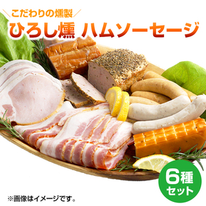 【齋藤精肉店】こだわりの燻製ひろし燻ハム・ソーセージ６種セット 詰め合わせ 手作り 自家製 ベーコン スモーク チーズ ヒレハム フライッシュケーゼ ロースハム 国産 宮崎県延岡市 冷蔵 送料無料 N0101-YZA360