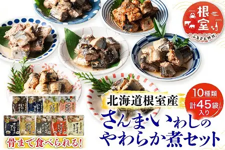 【北海道根室産】骨まで食べれる！さんま・いわしのやわらか煮セット C-09005