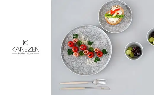 有田焼 反りプレート ミニ反りボウル 6点セット【金善製陶所】グレー おしゃれ 北欧 6点 セット 新生活 ギフト 贈答 65000円 A65-52