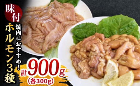 【味付】【大容量】プリプリで味わい深い！ホルモン専門店のホルモンセット900g（丸腸・上ホルモン・シマ腸各300g）【三田川ホルモン専門店】吉野ヶ里町 [FAC010]