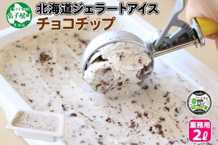 598.アイスクリーム チョコチップ ジェラート チョコ 業務用 2リットル 2L アイス 大容量  手作り 北海道 弟子屈町
