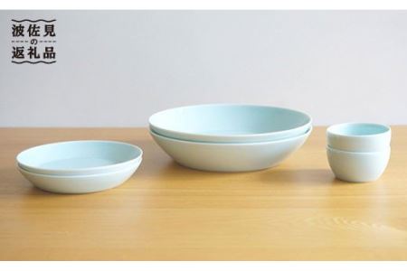 【白山陶器】【2人分の食器】シンプルで実用的なS-lineセット 深皿 プレート ボール 青白釉 食器 皿 【波佐見焼】 [TA59] 波佐見焼