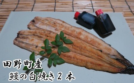 うなぎの白焼き（大）2本　タレ付き 山椒付き