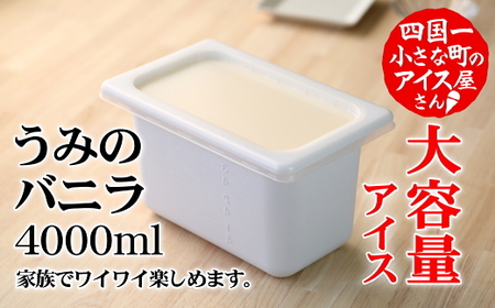 大容量アイス 4000ml ★うみのバニラ★ ≪松崎冷菓≫