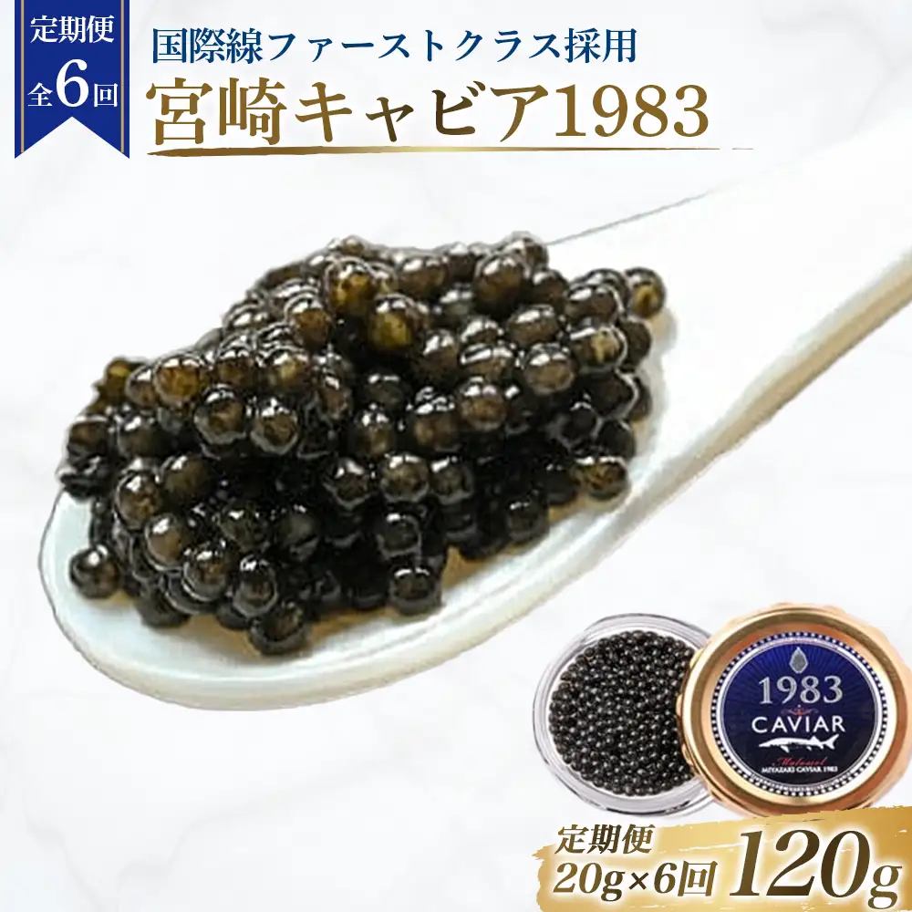【定期便：全6回】【国際線ファーストクラス採用】宮崎キャビア1983（20g×6回）
