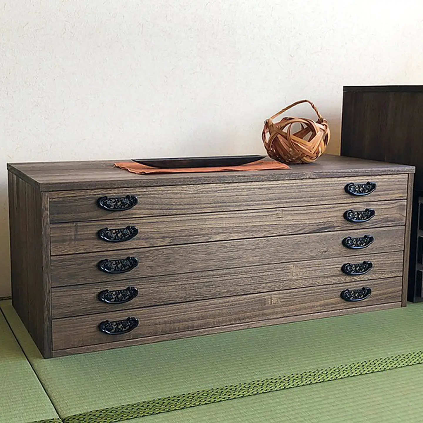 桐たんす 時代仕上げ総桐タンス 5段：C146-010