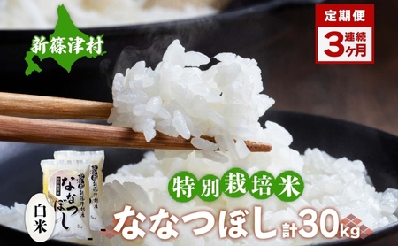 定期便 3ヵ月 北海道 特別栽培 令和7年産 ななつぼし 10kg 精米 米 白米 お米  ごはん ご飯 ライス 道産米 ブランド米 新しのつ米 ふっくら 食味ランキング  産地直送 カワサキ森田屋 送料無料 新篠津 