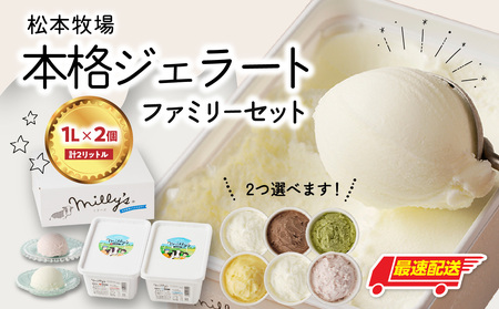 【最速配送】本格ジェラートファミリーセット 2L ／ アイス ジェラート アイスクリーム【B109】
