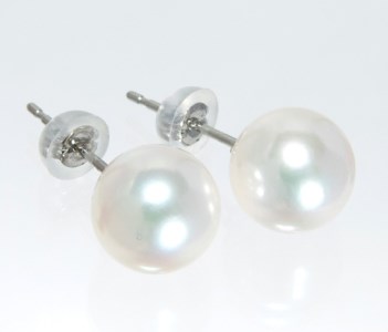 565　Pt900　あこや本真珠　8.0mmup　K18・アレルギー対応チタンピアス　SVイヤリングに変更可能