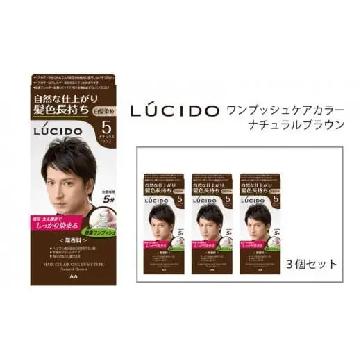 マンダム ルシード ワンプッシュケアカラー ナチュラルブラウン 3個セット MA-14 LUCIDO 白髪染め 毛染め 白髪 カラーリング 男性化粧品