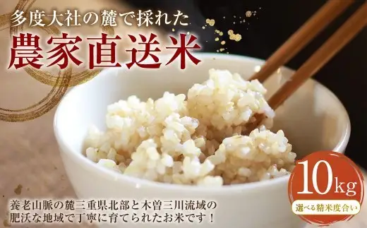 車久米穀販売 多度大社の麓で採れた農家直送米 玄米10kg 【選べる精米度合い】玄米 げんまい コシヒカリ こしひかり 米 こめ お米 おこめ ご飯 ごはん 贈り物 ギフト おすすめ 国産 令和七年産