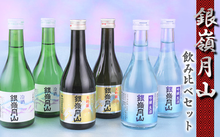 【銀嶺月山】《数量限定酒》日本酒 冷酒 3種 飲み比べ 6本 セット （300ml×各2本）大吟醸 吟醸生酒 冷酒　015-E-GS008