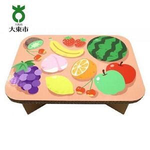＃ｔａｂｌｅ　フルーツ（ぴんく）　超軽量 組立式ダンボール製テーブル