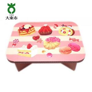 ＃ｔａｂｌｅ　スイーツ（ぴんく）　超軽量　組立式ダンボール製テーブル　