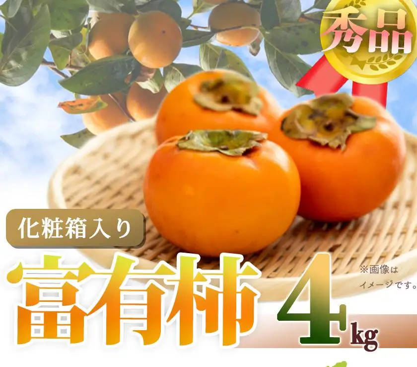 和歌山秋の味覚　富有柿　約４ｋｇ化粧箱入「2026年11月上旬以降発送予定」［UT50］