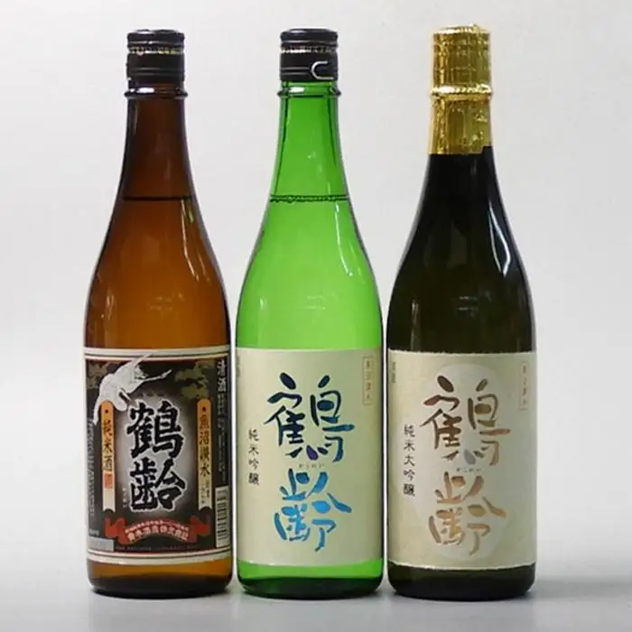 日本酒 鶴齢 純米・純米吟醸・純米大吟醸 720ml×3本セット【鶴齢 純米 純米吟醸 純米大吟醸 飲み比べ 四合瓶 3本 セット 日本酒 720ml 青木酒造 新潟 地酒 厳選 晩酌 熱燗 お酒 酒 さけ お中元 お歳暮 贈答】