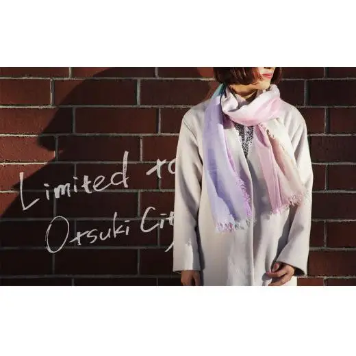 『大月市限定』ふんわりシルクカシミヤストール　パステルカラー