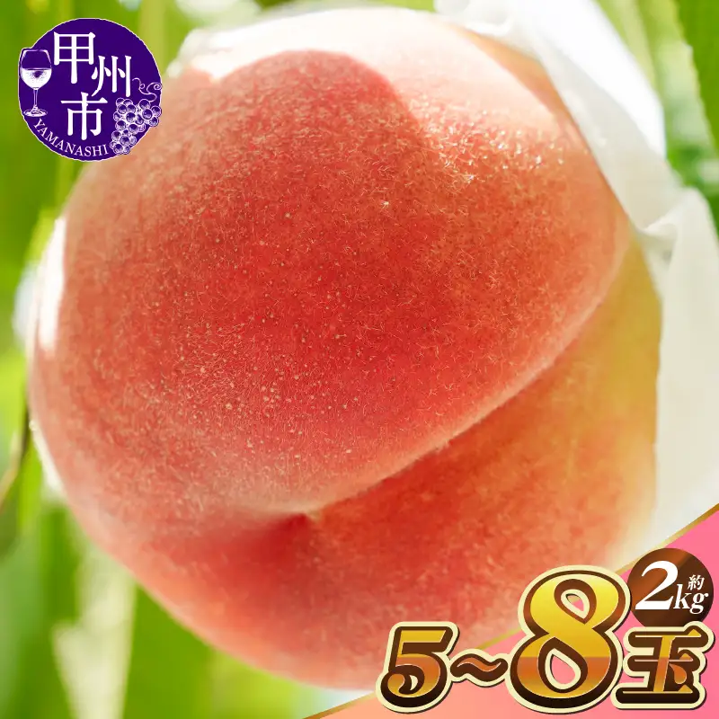 桃 新鮮産直 甲州市！桃 約2kg 5～8玉【2026年発送】（KSF）B12-462  フルーツ