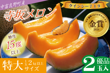 【2026年発送】【中富良野町】寺坂メロン　2玉入り（赤肉特大）【BF-002】
