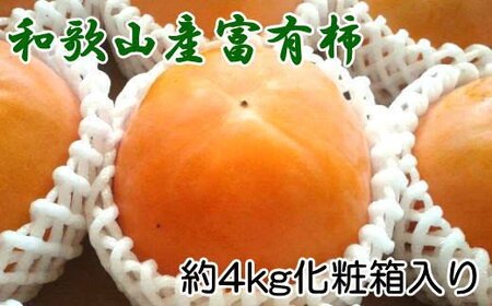 【2026年秋・発送分！】［厳選・産直］和歌山産の富有柿約4kg（化粧箱入り）（2L～4Lサイズ）★2026年11月上旬頃より順次発送【tec401B】