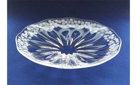 ＜ガラス作家 池本美和＞皿「Raindrops」No1 吹きガラス 硝子 ガラス 皿 池本美和 贈り物 ギフト F6L-496