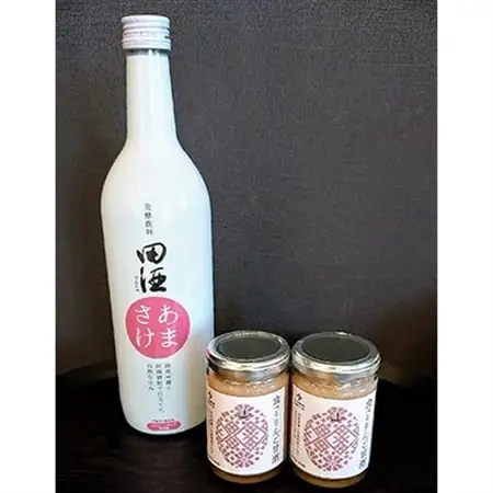 食べるりんご甘酒と田酒あまさけのセット_酒・アルコール 甘酒  _【配送不可地域：離島】【1098587】